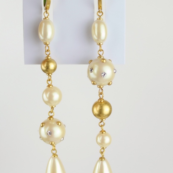 NWT Kate Spade Synthetic Pearl Linear Drop Earrings - Picture 6 of 6